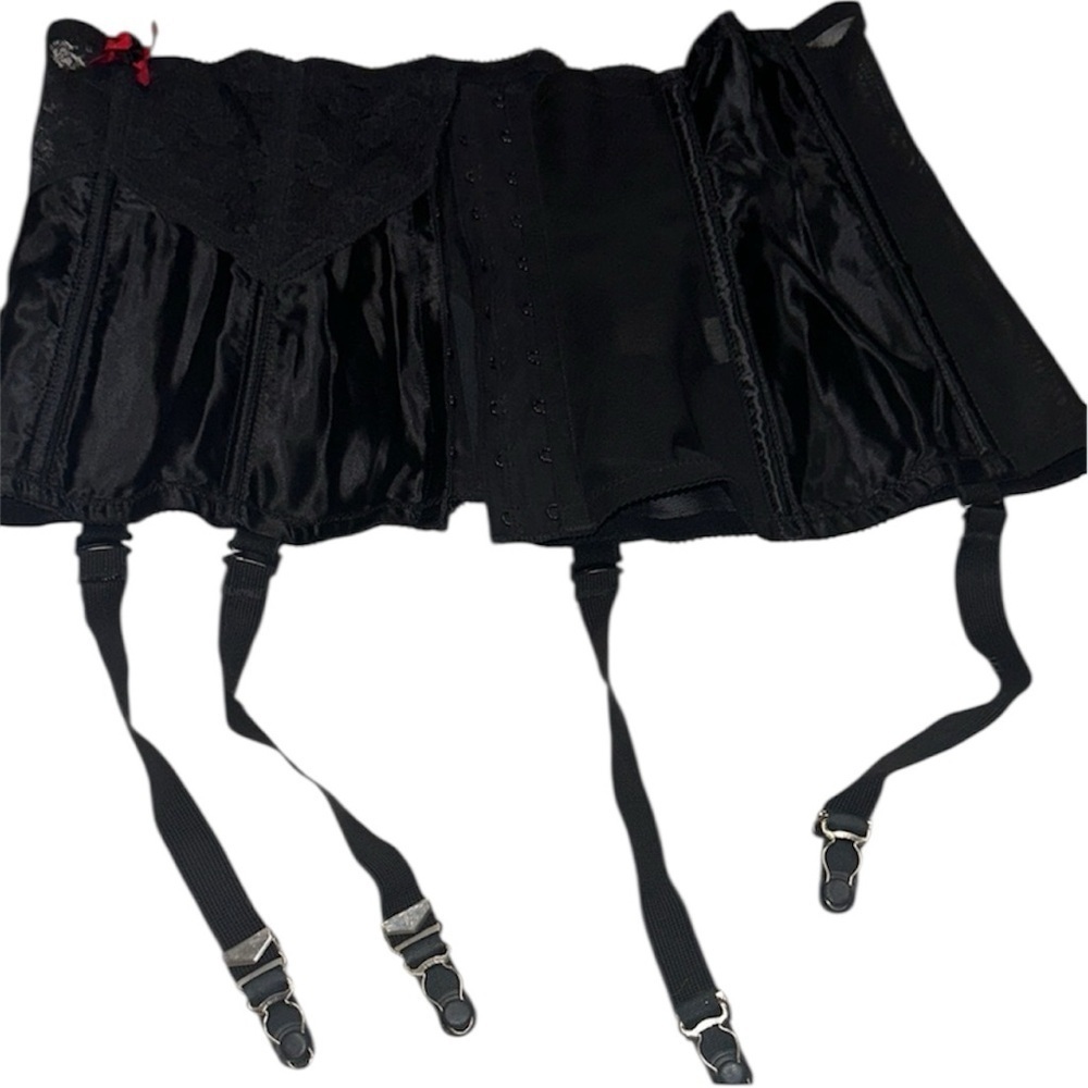 Vintage Lady Marlene Black Corset with Garters size 34